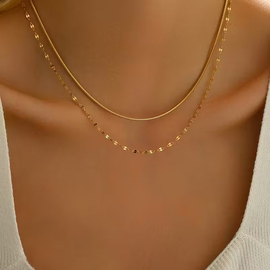 Doppelte Goldene Halskette