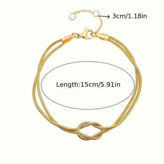 Goldene Edelstahl Knotenarmband