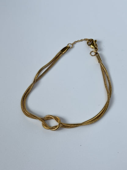 Goldene Edelstahl Knotenarmband
