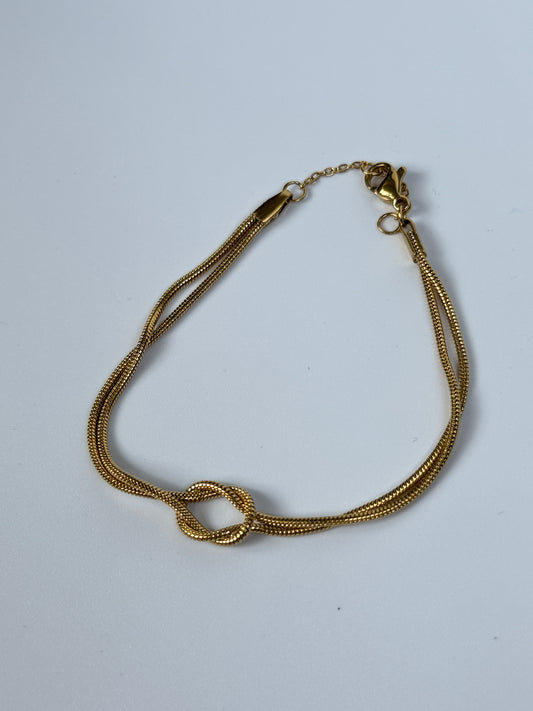 Goldene Edelstahl Knotenarmband