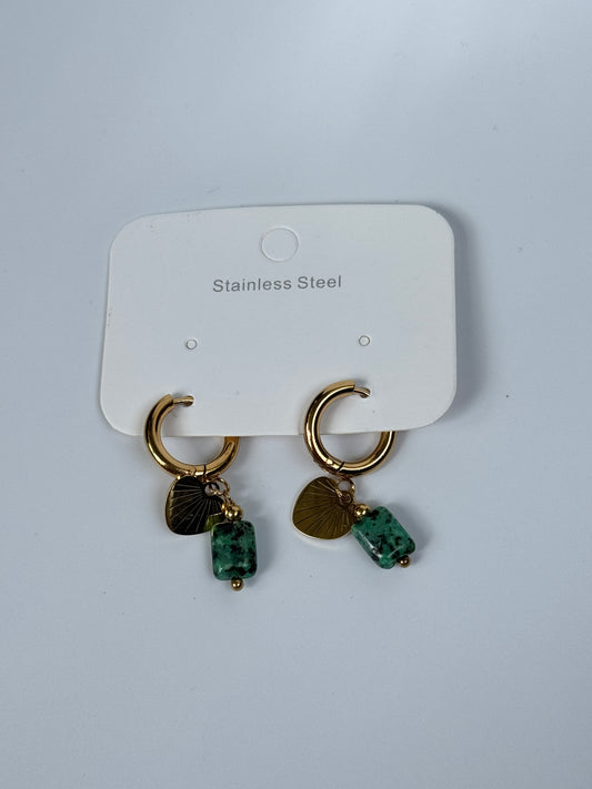 Natürliche Stein Herz Ohrringe