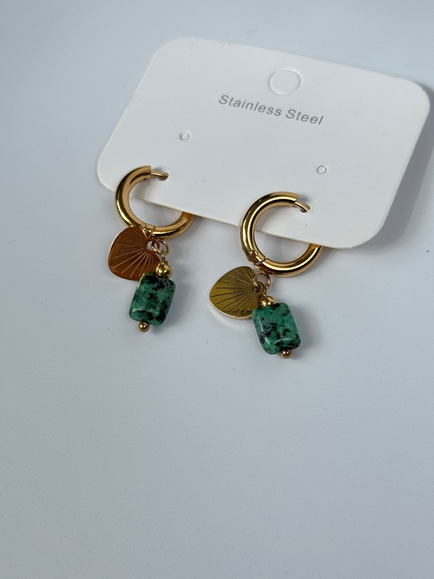 Natürliche Stein Herz Ohrringe