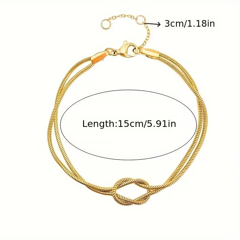 Goldene Edelstahl Knotenarmband