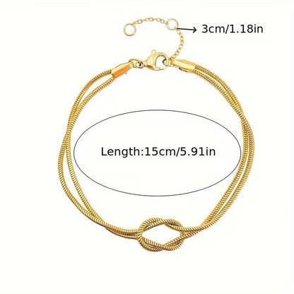 Goldene Edelstahl Knotenarmband