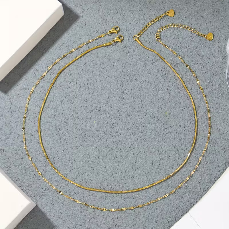 Doppelte Goldene Halskette